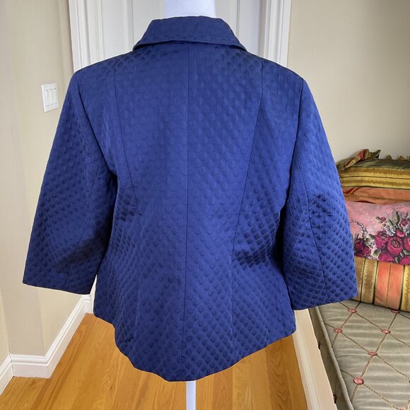 Talbots Jacket Cotton Blend Navy Plus (14W) NWT - Picture 4 of 9